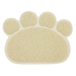 Beige paw-shaped mat on a white background