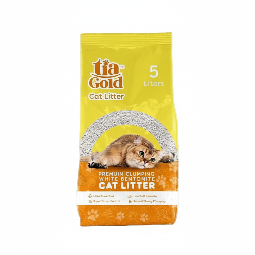 TIA GOLD CAT LITTER CLUMPING LEMON 5 L.