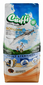 Ciuffi Dry Food with Chicken and Vegetables for Sterilized Adult Cats 15 kg