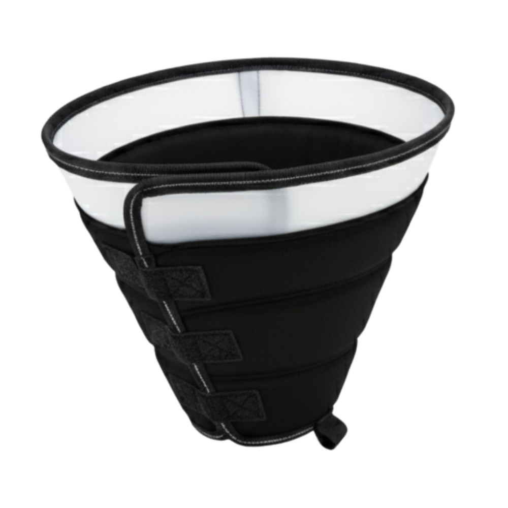 INKZOO Dog Cone Collar for After Surgery Soft Pet Recovery Black size L.