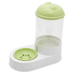 Pet feeder with green lid and base on a white background