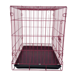 Red wire pet crate on a white background
