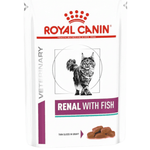 Royal Canin Veterinary Renal with Fish cat food package on a white background