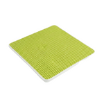 Green textured square mat on a white background