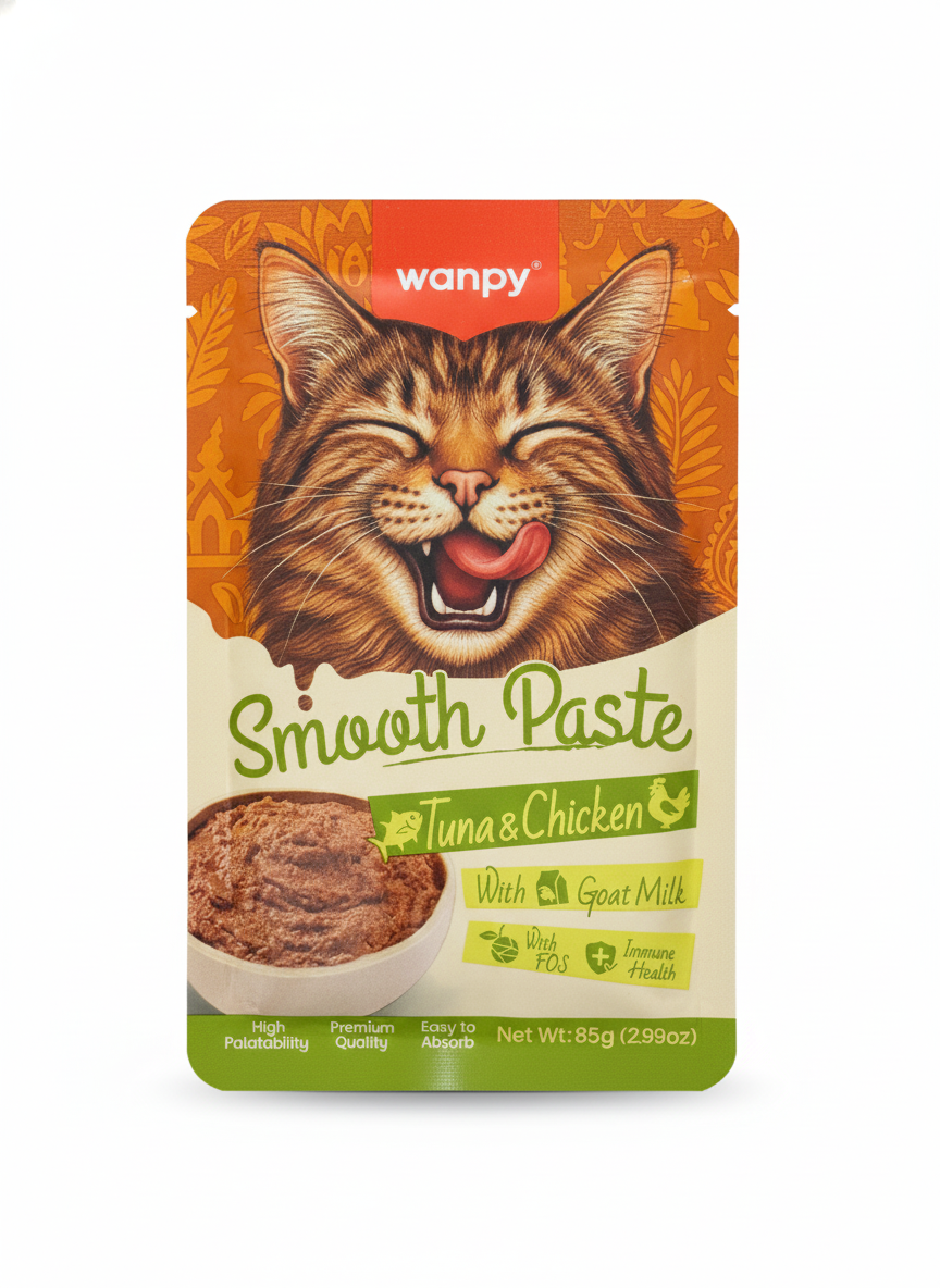 Wanpy Cat Smooth Paste Tuna & Chicken Pouch 85g