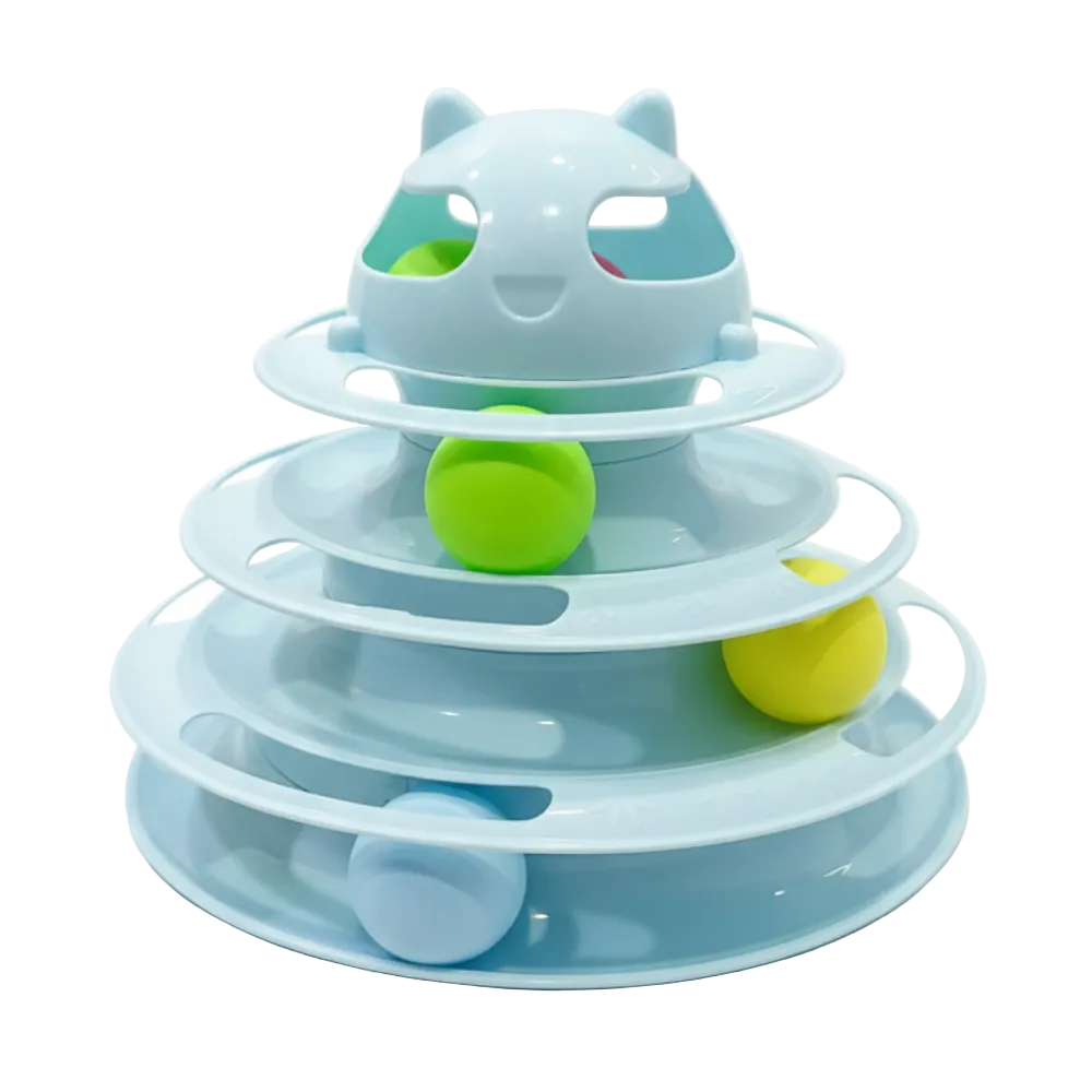 Tower Of Tracks Cat Toy 4 Level For Cats Blue.