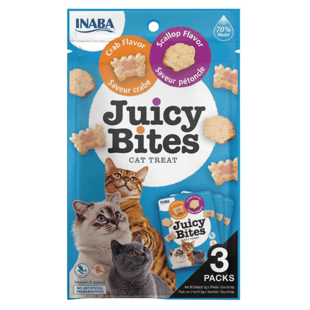 Inaba Juicy Bites Crab and Scallop Flavors For Cat 3 Packs