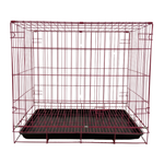 Red wire pet crate on a white background