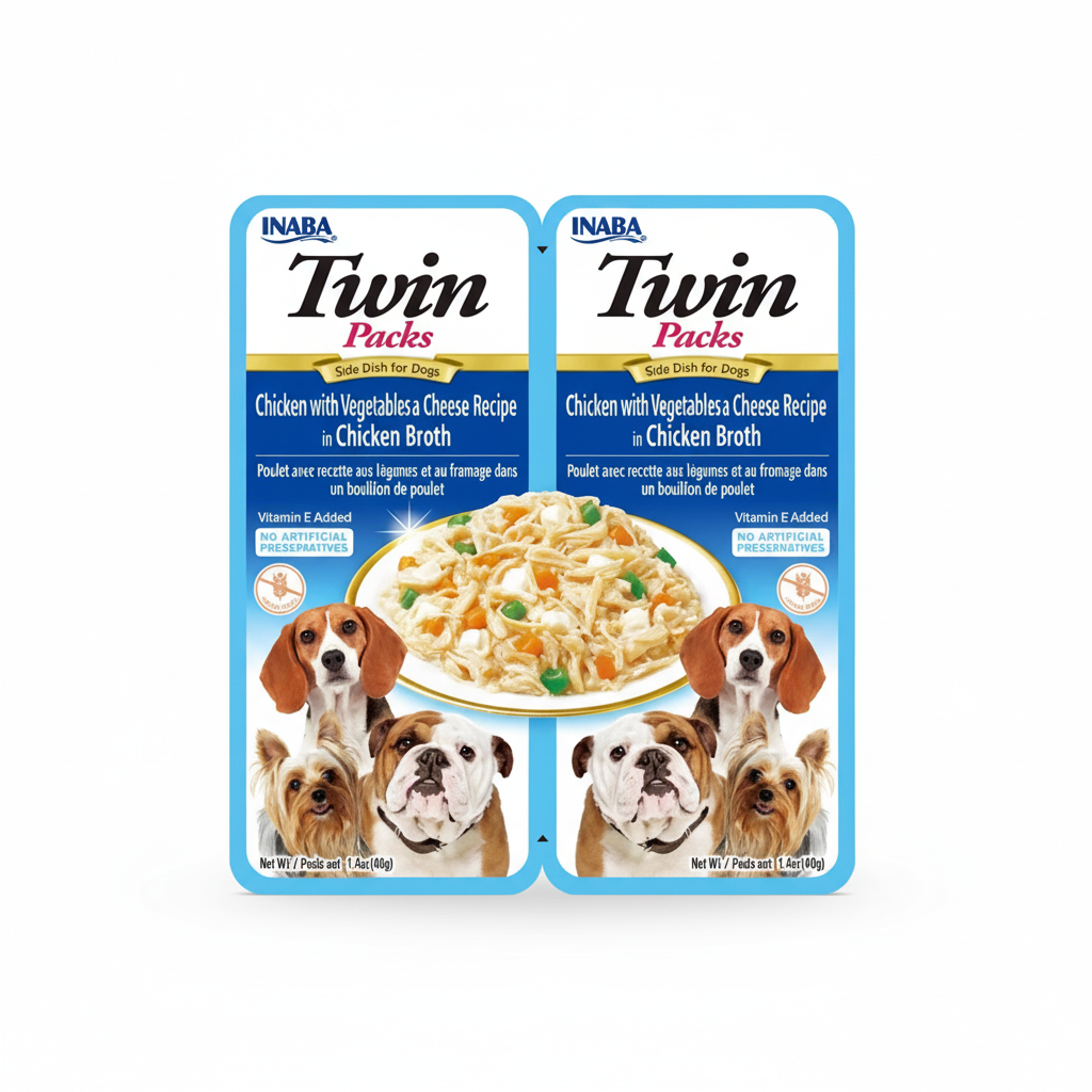 Twins Packs Chicken with Vegetables & Cheese for dogs 80g.