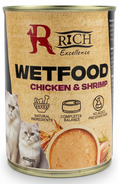 Rich Excellence Cat Wet Food Chicken & Shrimp Can 400g