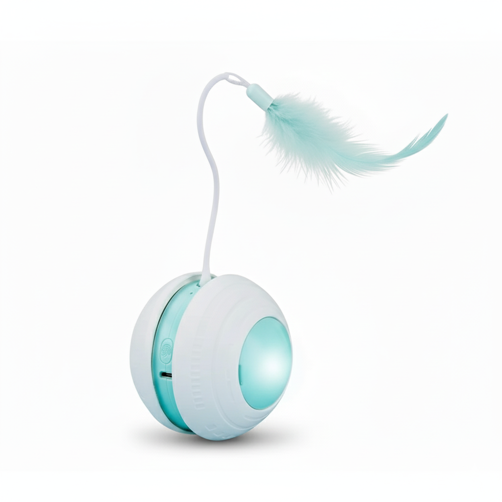 Interactive Cat Ball with Bird Sound, LED Light.