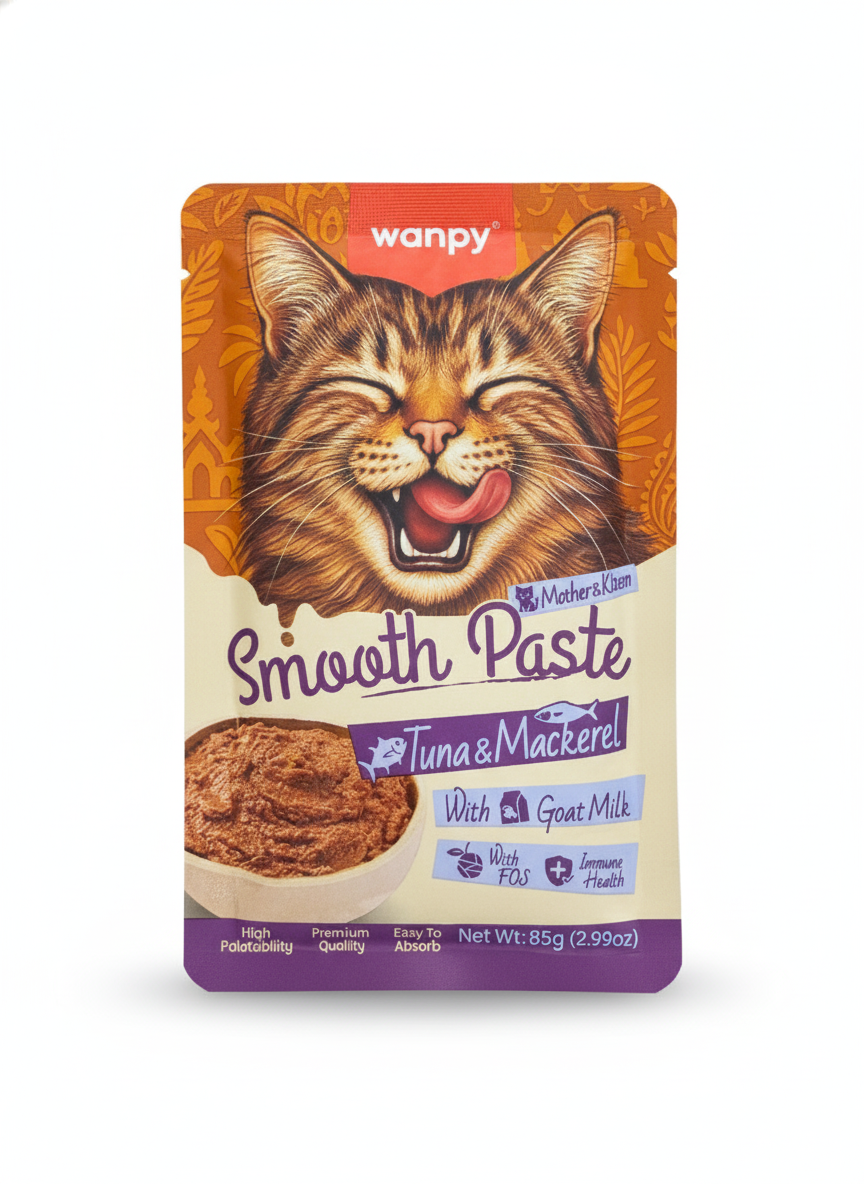 Wanpy Mothe & Kitten Smooth Paste Tuna & Mackerel Pouch 85g