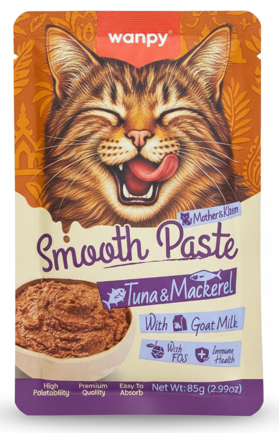 Wanpy Mothe & Kitten Smooth Paste Tuna & Mackerel Pouch 85g