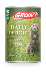 Groovy Wet Food For Cats Daily delight beef & liver 400g.