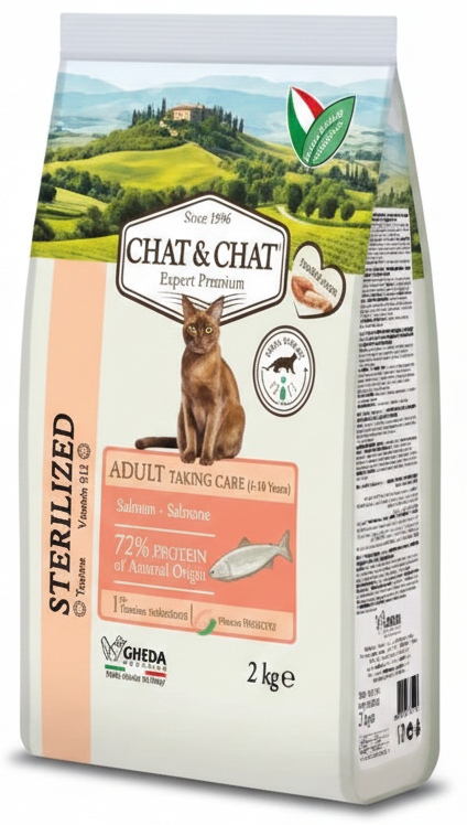 Chat&Chat Adult Sterilized Salmon Cat Food 2Kg