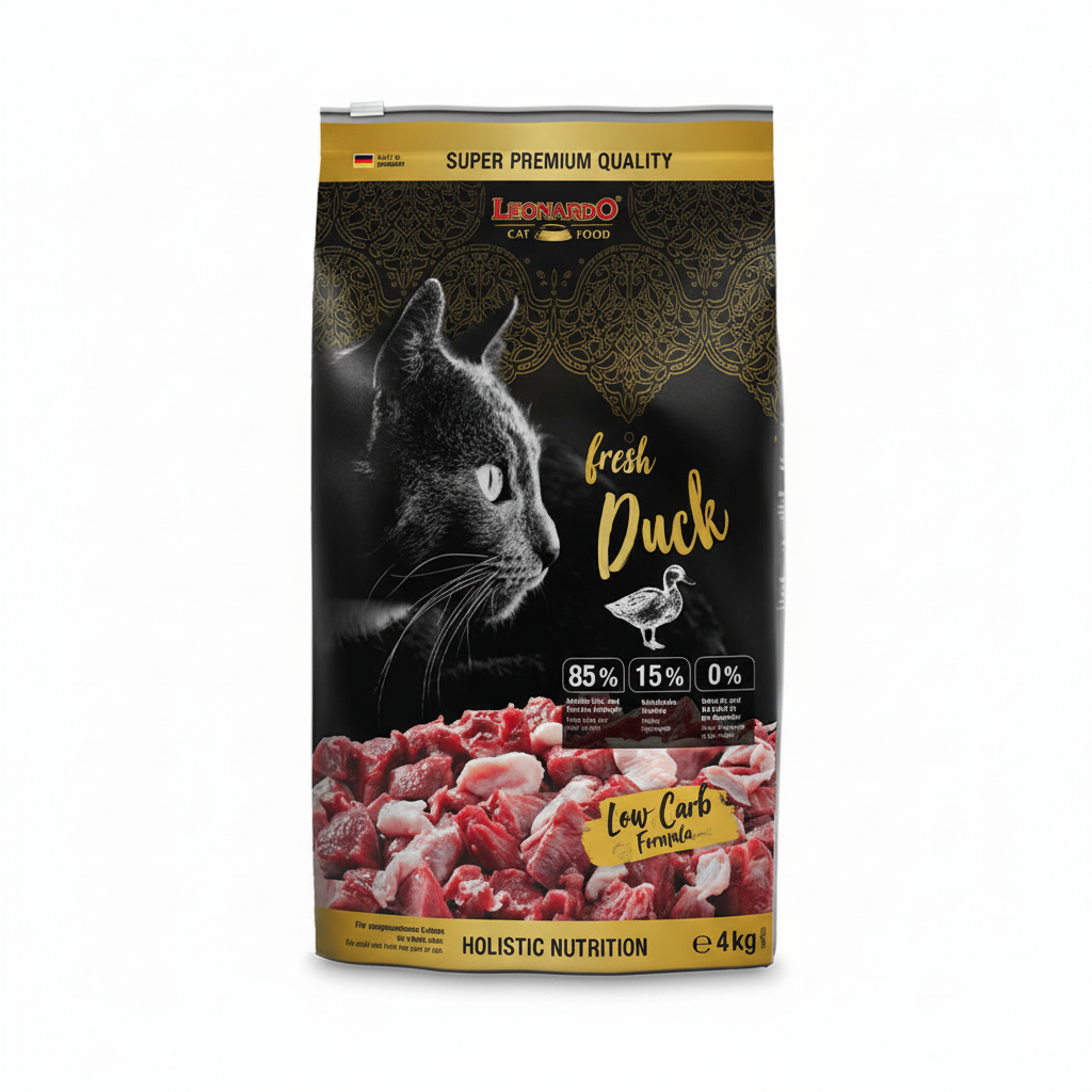 Leonardo GF and holistic Dry Food For adult Cats With fresh Duck 4 Kg.