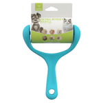 Turquoise pet grooming roller with a visible brand label on a white background