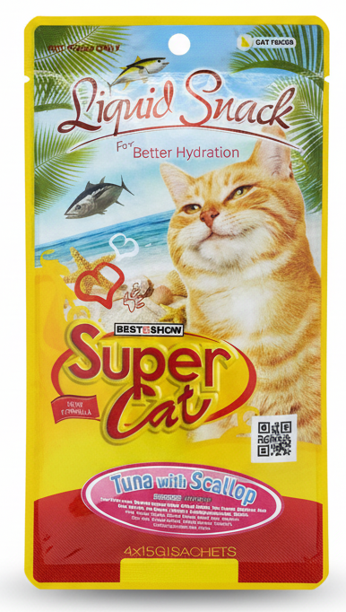 Super Cat Liquid Snack Tuna & Scallop 4*15g