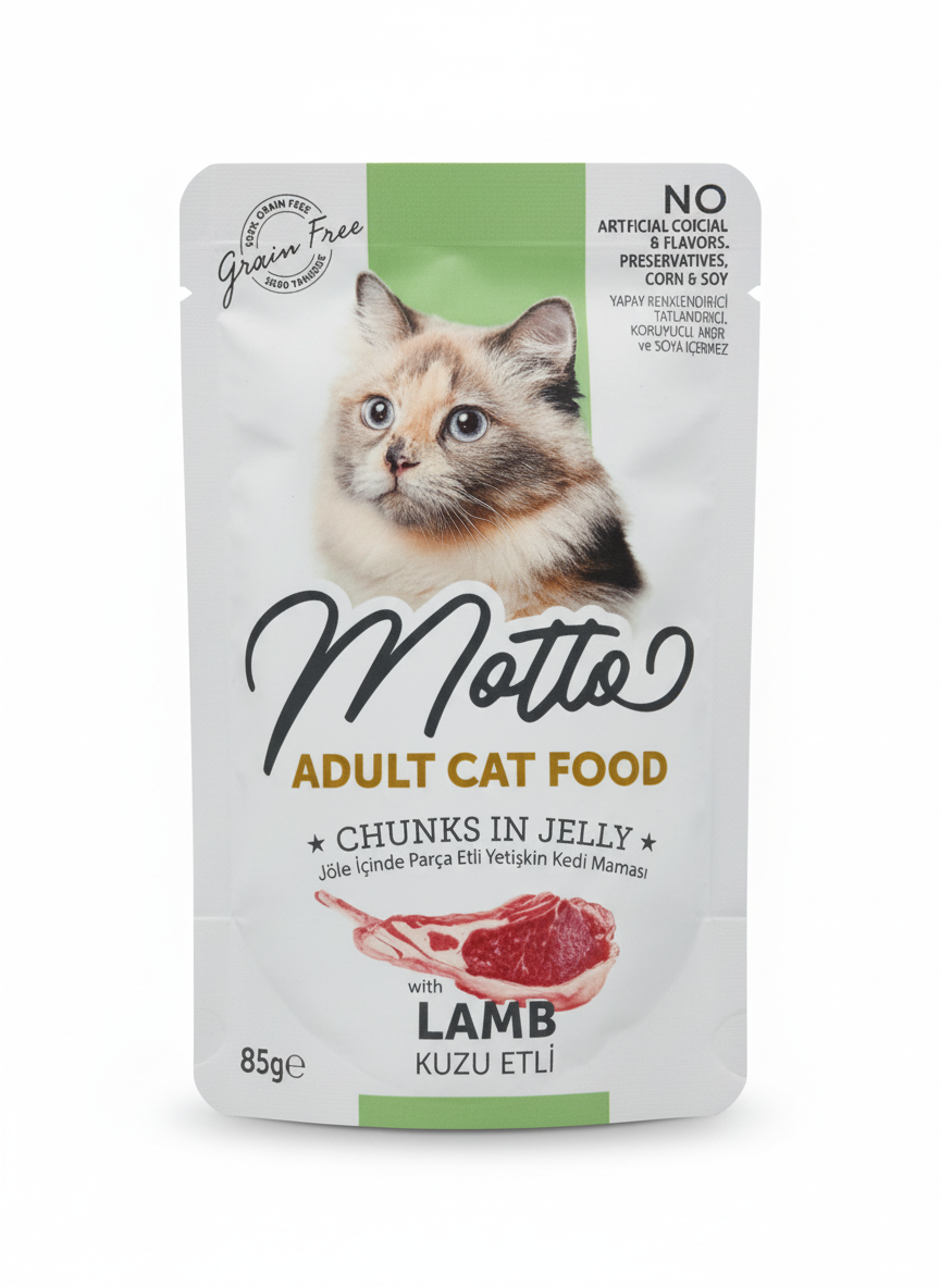 Motto Pouch Adult Cat Food Lamb 85g.