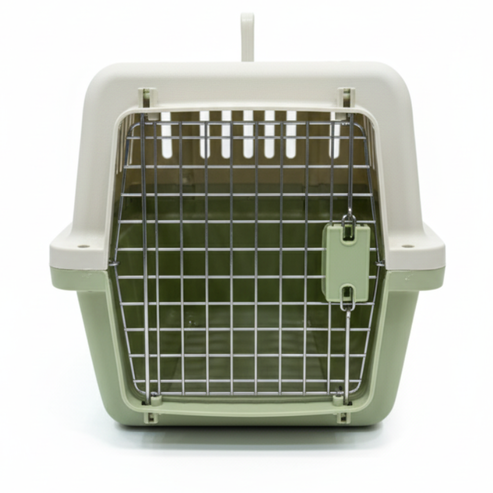 Naomi Pet Crate Green- With Bowl and Plastic Pad 50*34.5*34cm.