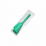 Green tool in clear packaging on a white background
