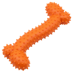 Orange textured dog toy on a white background