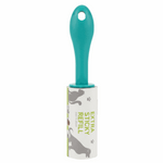 Extra Sticky Refill with teal handle and white and gray design