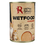 Can of Rich Excellence Wetfood Chicken for cats on a white background