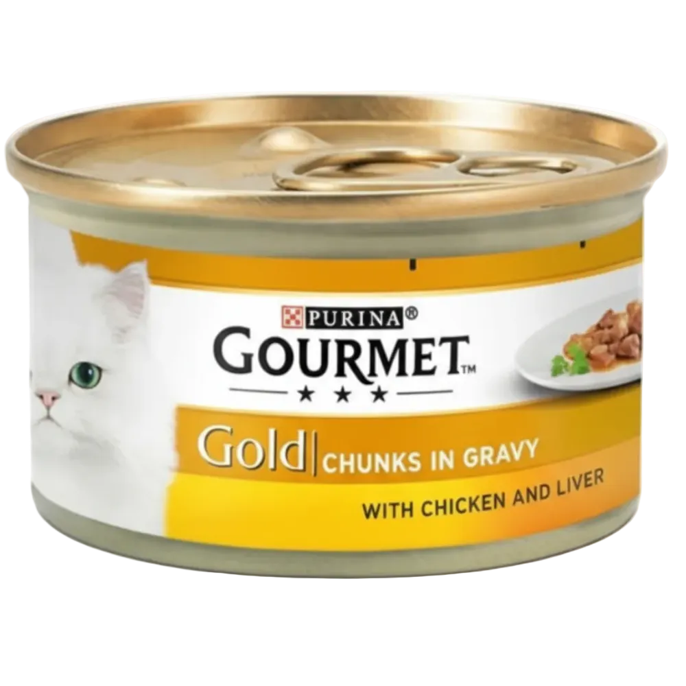GOURMET PURINA GOLD WITH CHICKEN and LIVER 85 GR.