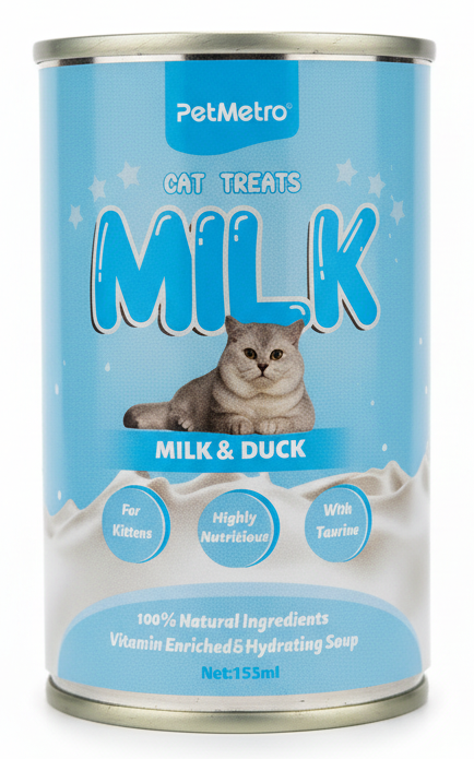 Petmetro Milk + Duck For Kitten Can 155Ml.