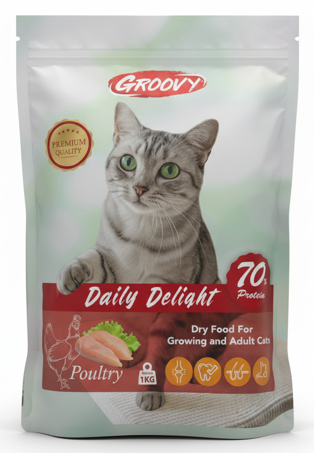 Groovy Daily Delight DryFood for Cat with Poultry 1kg