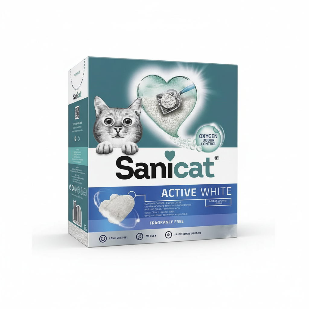 Sanicat Active White Ultra Clumping Cat Litter 10 L (Box) Petfast.shop