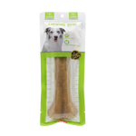 Dog chew bone in packaging with a white background