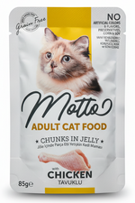 Motto Pouch Adult Cat Food Chicken 85g.
