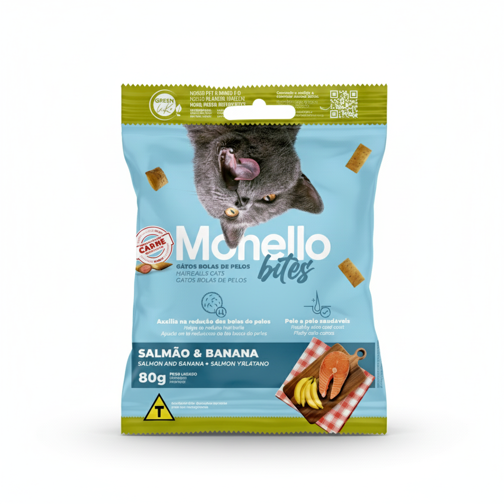 monello bites hair balls cats salmon and banana 80 gr.