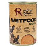 Can of Rich Excellence Wetfood Duck on a white background