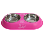 Stainless Steel Double Small Dog and Cat Food Bowl 30CM.