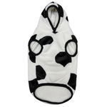Cow print pet coat on a white background