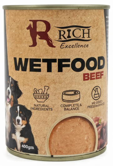 Rich Excellence Dog Wet Food Beef Can 400g