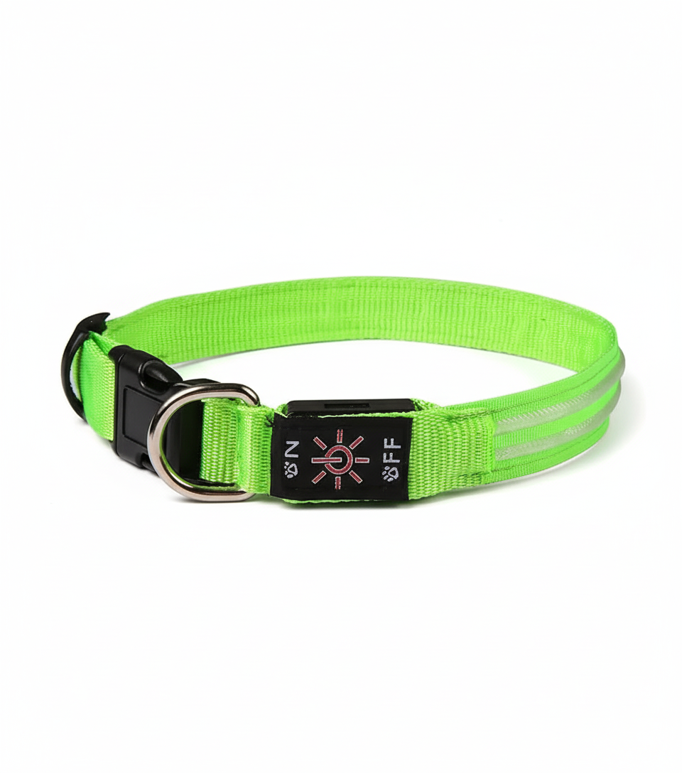 GERMPLASM DOG LED COLLAR SMALL GREEN.