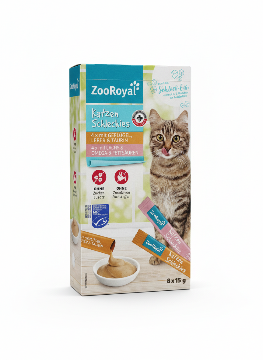 ZooRoyal Creamy Cat Snack with poultry,liver,salmon 120g.