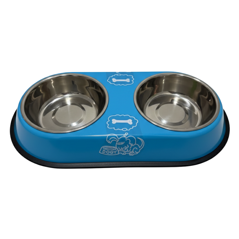 Stainless Steel Double Small Dog and Cat Food Bowl 30CM Petfast.shop Generic Bowls & Feeders Cat Dog Kitten Puppy Supplies petfast.shop Egypt PST3271S pink 350.00