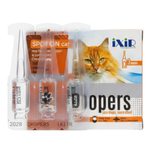 Cat litter packaging with a cat on the label against a white background