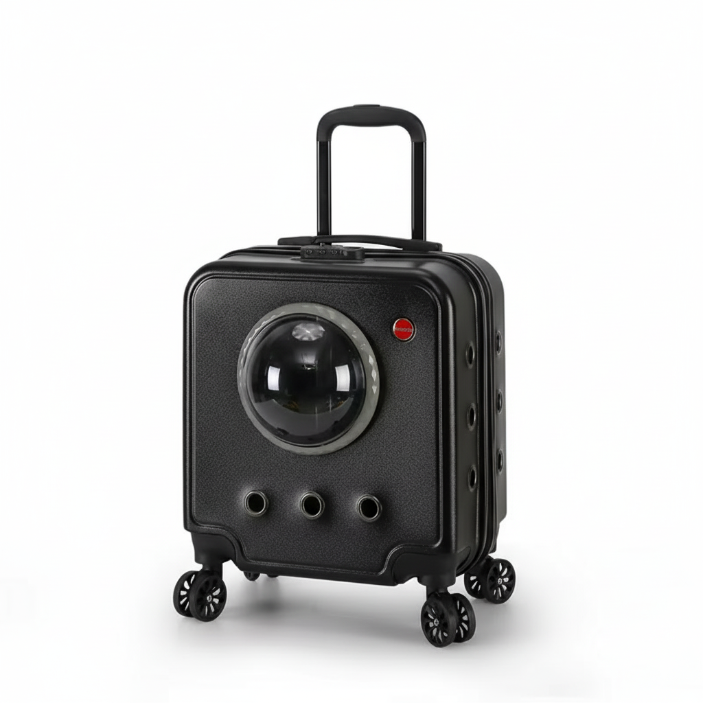 Dog Carriers with Wheels and Handle up to 10 kg Black.