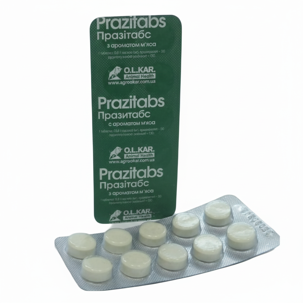 Prazitabs Deworming Tablets for Pets (Meat Taste) - 10 tablets