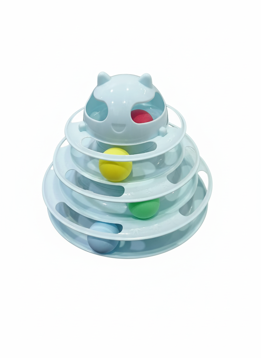 Tower Of Tracks Cat Toy 4 Level For Cats Blue.