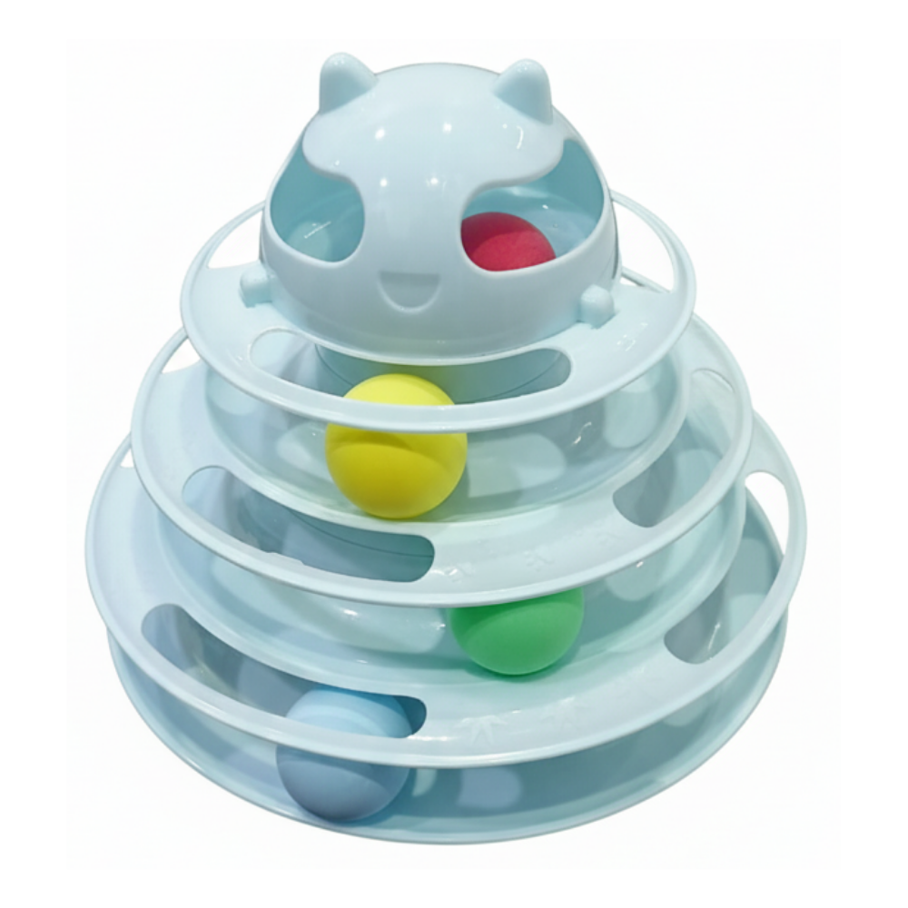 Tower Of Tracks Cat Toy 4 Level For Cats Blue.