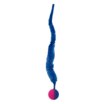Blue cat toy with a pink ball on a white background
