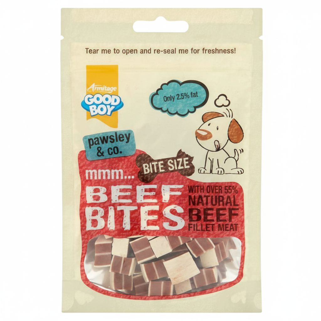Good Boy Deli Bites Beef Dog Treats 65G.