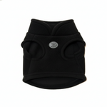 Black pet sweater with a brand logo on a white background